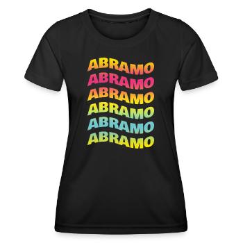 Abraham t-shirt text wave effect wave effect - Women's Functional T-Shirt - black - Front - AI Model Female 172 light (172cm)
