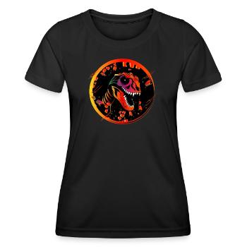 Colorful Dinosaur Skull Tyrannosaurus Rex Head - Women's Functional T-Shirt - black - Front - AI Model Female 172 light (172cm)