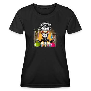Skull as a gloomy scientist in the laboratory - Women's Functional T-Shirt - black - Front - AI Model Female 172 light (172cm)