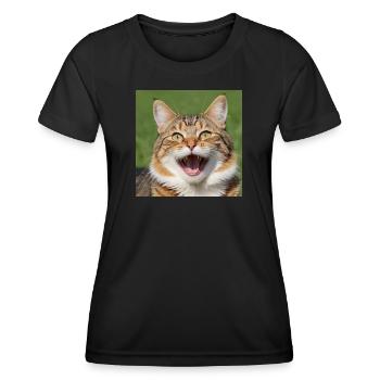 Katze - Frauen Funktions-T-Shirt - Schwarz - Vorne - AI Model Female 172 light (172cm)