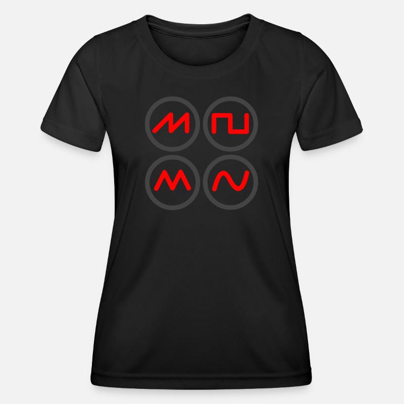 synth waves - Women's Functional T-Shirt - black