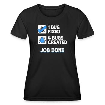 Correction de bugs Bugs de développeur Déclaration de code Informatique - T-shirt sport Femme - noir - Devant - AI Model Female 172 light (172cm)