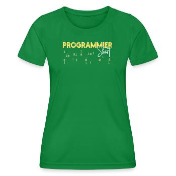 Déclaration du développeur Coden Scripting Développeur Web - T-shirt sport Femme - vert - Devant - AI Model Female 172 dark (172cm)