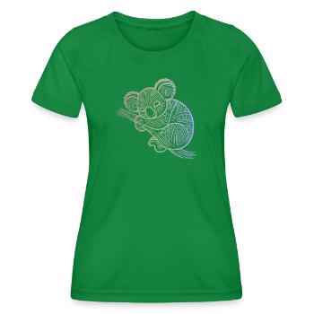 Koala in Aborigine-Mustern, Stammesmuster - Frauen Funktions-T-Shirt - Kelly Green - Vorne - AI Model Female 172 dark (172cm)