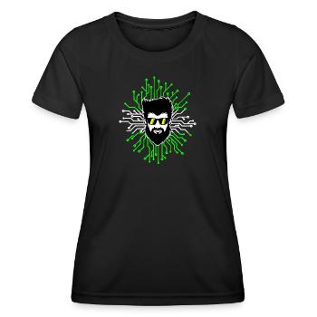 Computerfreak Developer Open Source Code Skripting - Frauen Funktions-T-Shirt - Schwarz - Vorne - AI Model Female 172 light (172cm)