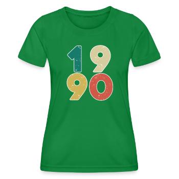 1990 - Year 1990 - Year 1990 - Women's Functional T-Shirt - kelly green - Front - AI Model Female 172 dark (172cm)
