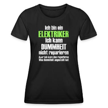 Elektriker - Frauen Funktions-T-Shirt - Schwarz - Vorne - AI Model Female 172 light (172cm)