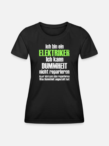 Elektriker - Frauen Funktions-T-Shirt - Schwarz