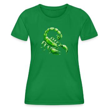 Green Scorpion Polygonal Geometric Art - Women's Functional T-Shirt - kelly green - Front - AI Model Female 172 dark (172cm)