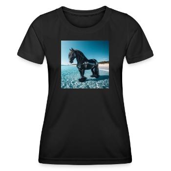 Horse in the water - Women's Functional T-Shirt - black - Front - AI Model Female 172 light (172cm)
