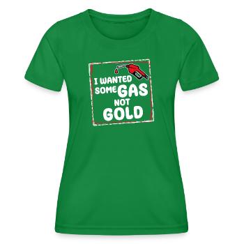 Gas Station Gasoline Refueling Diesel Statement Electricity - Women's Functional T-Shirt - kelly green - Front - AI Model Female 172 dark (172cm)