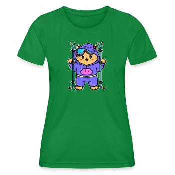Schnee Winter Skifahrer Wintersport Wintersaison - Frauen Funktions-T-Shirt - Kelly Green - Vorne - AI Model Female 172 dark (172cm)