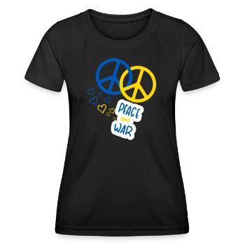 Peace not war (Yellow & Blue) - Women's Functional T-Shirt - black - Front - AI Model Female 172 light (172cm)