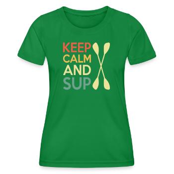 Casual Paddleboard Quote Design - Women's Functional T-Shirt - kelly green - Front - AI Model Female 172 dark (172cm)