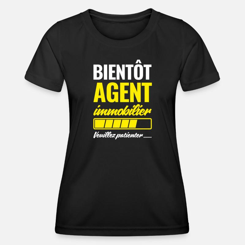 Soon Real Estate Agent please wait - Women's Functional T-Shirt - black