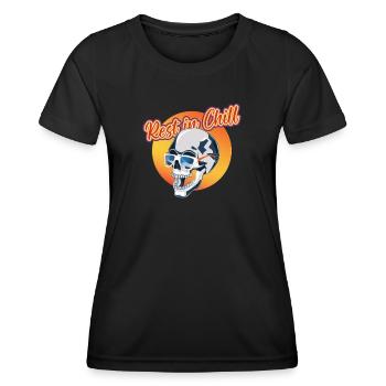 Rest in Chill Skull - Frauen Funktions-T-Shirt - Schwarz - Vorne - AI Model Female 172 light (172cm)