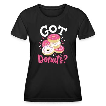 Donuts Donut-Liebhaber - Frauen Funktions-T-Shirt - Schwarz - Vorne - AI Model Female 172 light (172cm)