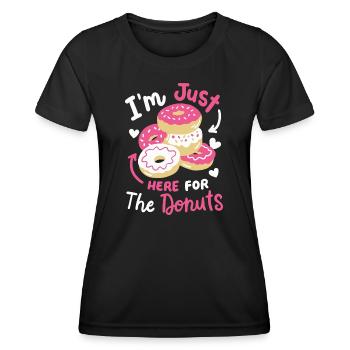 Donuts Donut-Liebhaber - Frauen Funktions-T-Shirt - Schwarz - Vorne - AI Model Female 172 light (172cm)