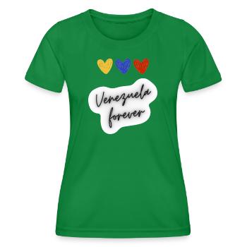Venezuela Forever - Women's Functional T-Shirt - kelly green - Front - AI Model Female 172 dark (172cm)