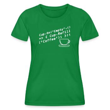 Les programmeurs génèrent du code à partir de café - T-shirt sport Femme - vert - Devant - AI Model Female 172 dark (172cm)