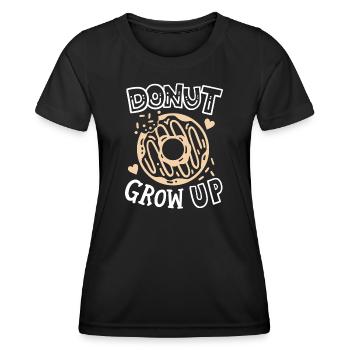 Donut Donut-Wortspiel - Frauen Funktions-T-Shirt - Schwarz - Vorne - AI Model Female 172 light (172cm)