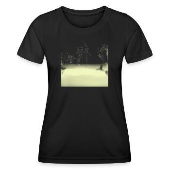 Mystical morning mist in the forest - Women's Functional T-Shirt - black - Front - AI Model Female 172 light (172cm)