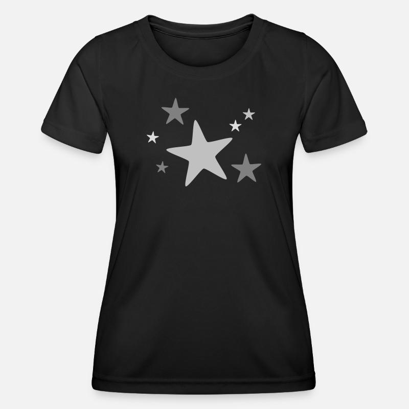 Star group multicolored - Women's Functional T-Shirt - black