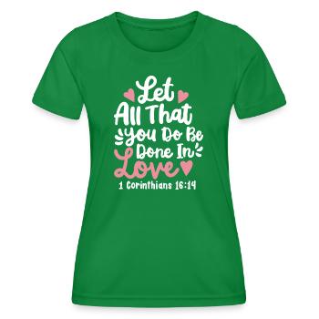 Christlicher Bibelvers Motivierend - Frauen Funktions-T-Shirt - Kelly Green - Vorne - AI Model Female 172 dark (172cm)