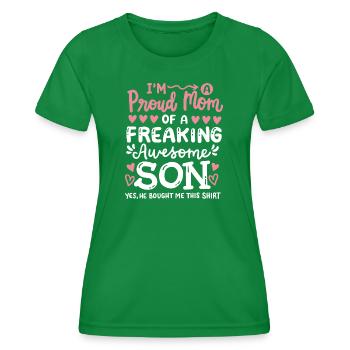 Stolze Mutter Sohn Muttertag - Frauen Funktions-T-Shirt - Kelly Green - Vorne - AI Model Female 172 dark (172cm)