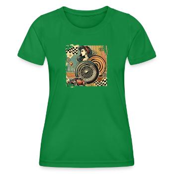 Tuning Hot Rod Rockabilly Design - Frauen Funktions-T-Shirt - Kelly Green - Vorne - AI Model Female 172 dark (172cm)