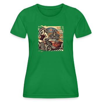 Tuning Hot Rod Design - Frauen Funktions-T-Shirt - Kelly Green - Vorne - AI Model Female 172 dark (172cm)