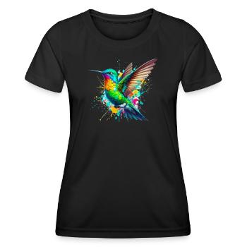 Kolibri - Frauen Funktions-T-Shirt - Schwarz - Vorne - AI Model Female 172 light (172cm)