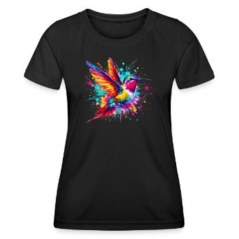 Kolibri - Frauen Funktions-T-Shirt - Schwarz - Vorne - AI Model Female 172 light (172cm)
