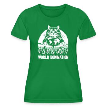 World Domination 1 - Women's Functional T-Shirt - kelly green - Front - AI Model Female 172 dark (172cm)