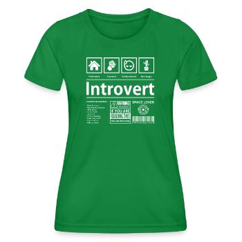 Introvertiertes Space Lover Grafik-T-Shirt - Frauen Funktions-T-Shirt - Kelly Green - Vorne - AI Model Female 172 dark (172cm)