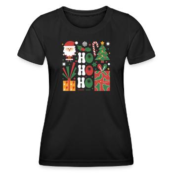 Ensemble d’icônes de Noël festif pour vêtements - T-shirt sport Femme - noir - Devant - AI Model Female 172 light (172cm)