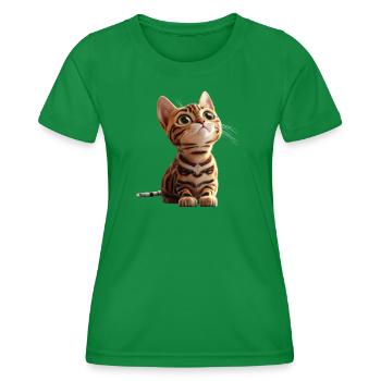 Bengal Katze Leopard Cat Leopardette Bengal Katzen - Frauen Funktions-T-Shirt - Kelly Green - Vorne - AI Model Female 172 dark (172cm)