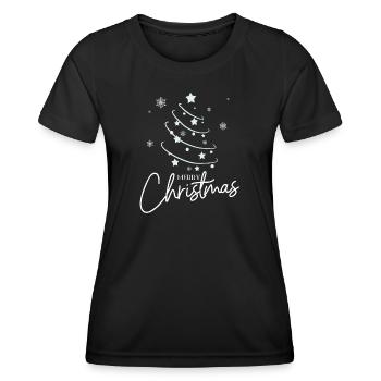 Weihnachtsstern Spirale Stil - Frauen Funktions-T-Shirt - Schwarz - Vorne - AI Model Female 172 light (172cm)