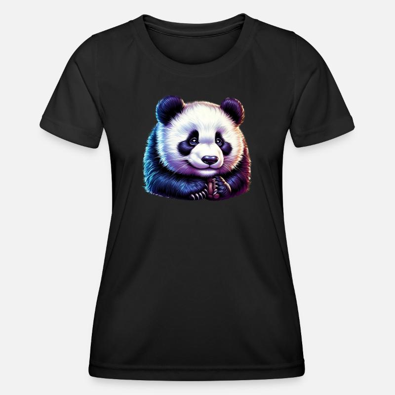 Panda - Funktionsshirt til damer - sort