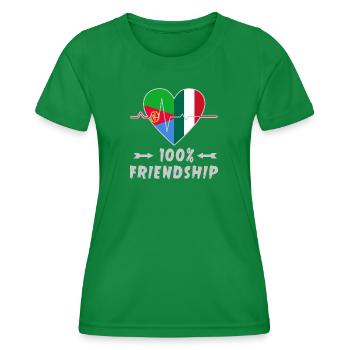 Eritrea und Italien 100% Freundschaft - Frauen Funktions-T-Shirt - Kelly Green - Vorne - AI Model Female 172 dark (172cm)