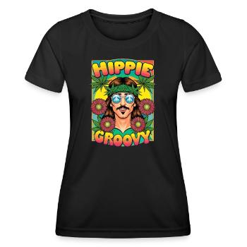Hippie Bewegung - Frauen Funktions-T-Shirt - Schwarz - Vorne - AI Model Female 172 light (172cm)