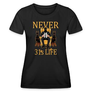 Niemals 31ER - Frauen Funktions-T-Shirt - Schwarz - Vorne - AI Model Female 172 light (172cm)
