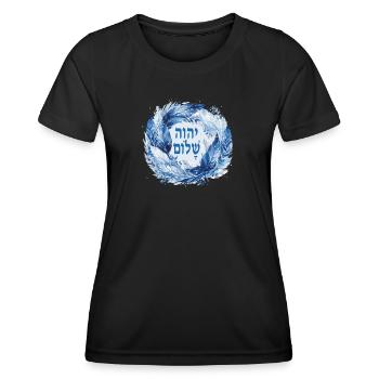 Hebräischer Name Gottes JHWH Shalom - Frauen Funktions-T-Shirt - Schwarz - Vorne - AI Model Female 172 light (172cm)