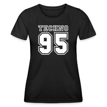 TECHNO 95 - T-shirt sport Femme - noir - Devant - AI Model Female 172 light (172cm)
