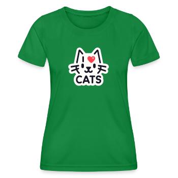 Charmante Katzenliebe - Frauen Funktions-T-Shirt - Kelly Green - Vorne - AI Model Female 172 dark (172cm)
