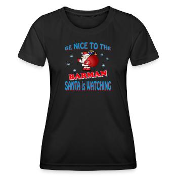 SANTA BARMAN - Frauen Funktions-T-Shirt - Schwarz - Vorne - AI Model Female 172 light (172cm)