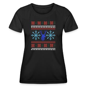 Motif Noël Pixel - T-shirt sport Femme - noir - Devant - AI Model Female 172 light (172cm)