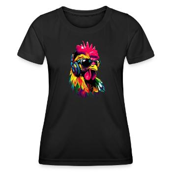 Chicken Chicken Hen Farm Farmer Cute Chickens - Women's Functional T-Shirt - black - Front - AI Model Female 172 light (172cm)