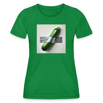 Zucchini, eingerahmt von einem Band - Frauen Funktions-T-Shirt - Kelly Green - Vorne - AI Model Female 172 dark (172cm)