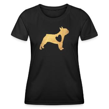 Carlin Or Chien Coeur Carlin Vie Chien Amour Fan Promenade - T-shirt sport Femme - noir - Devant - AI Model Female 172 light (172cm)
